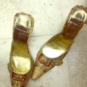 Casadei tapestry stiletto mule